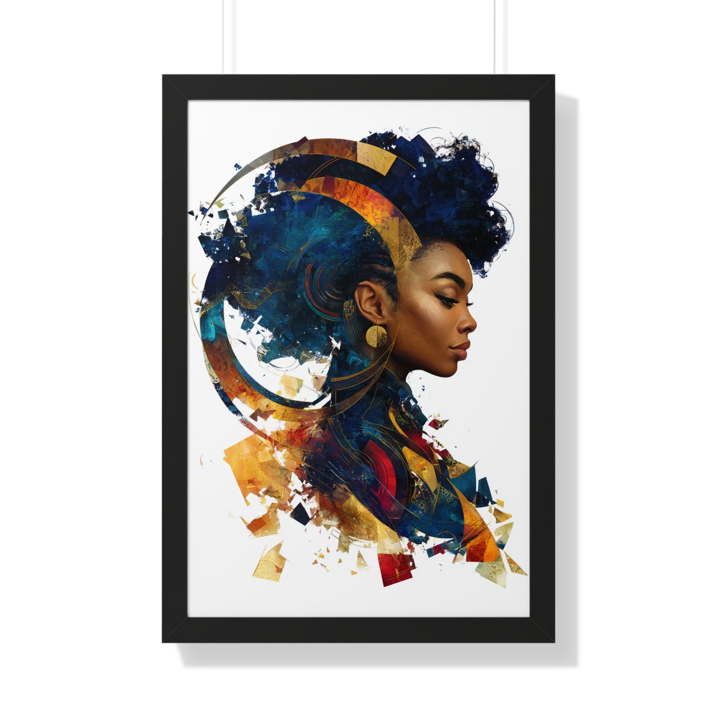 Vibrant Framed Vertical Poster - Afrocentric Art for Home Decor