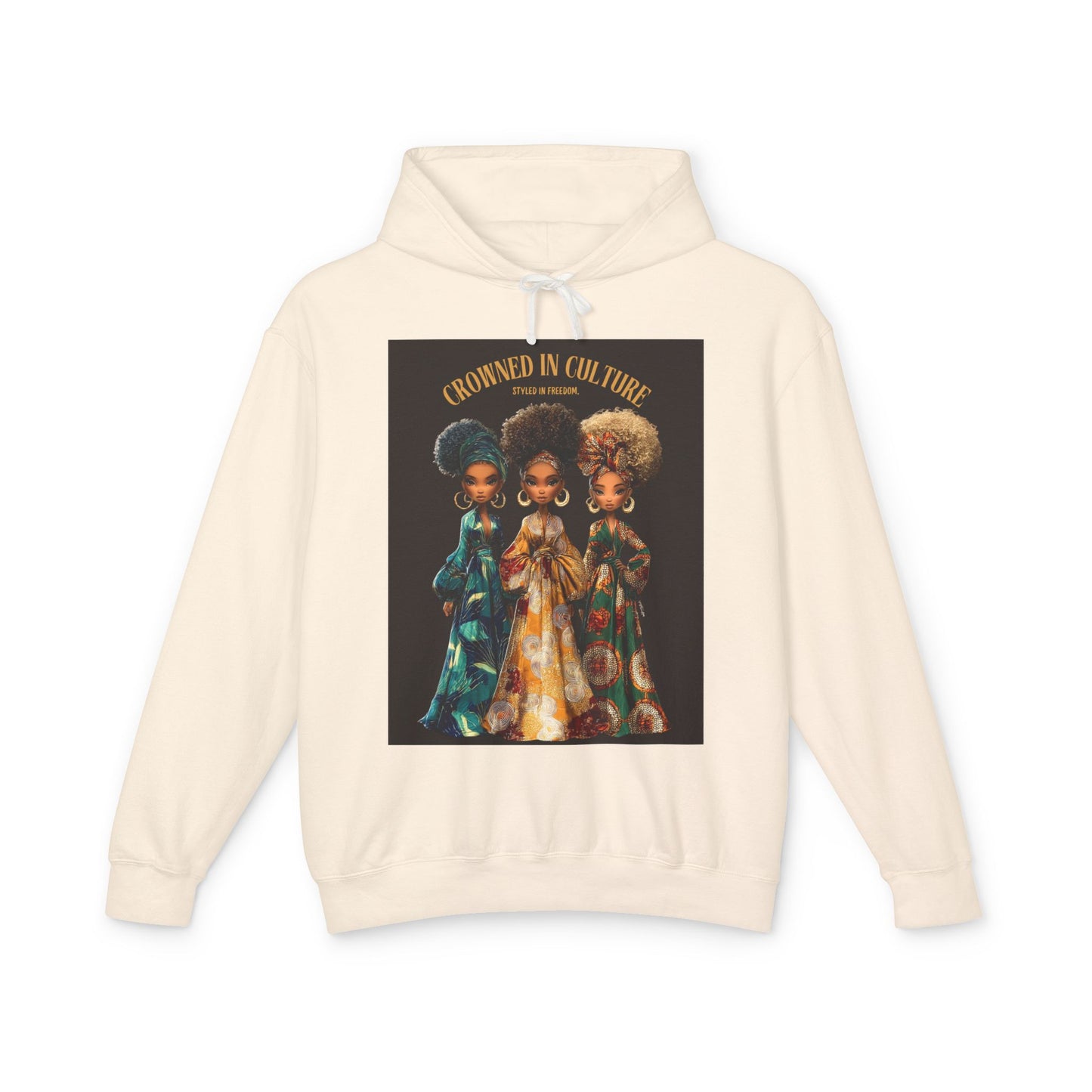 LIMITED EDITION | "Crowned In Culture” Hoodie — Artistic Afrocentric Women Graphic Sweatshirt