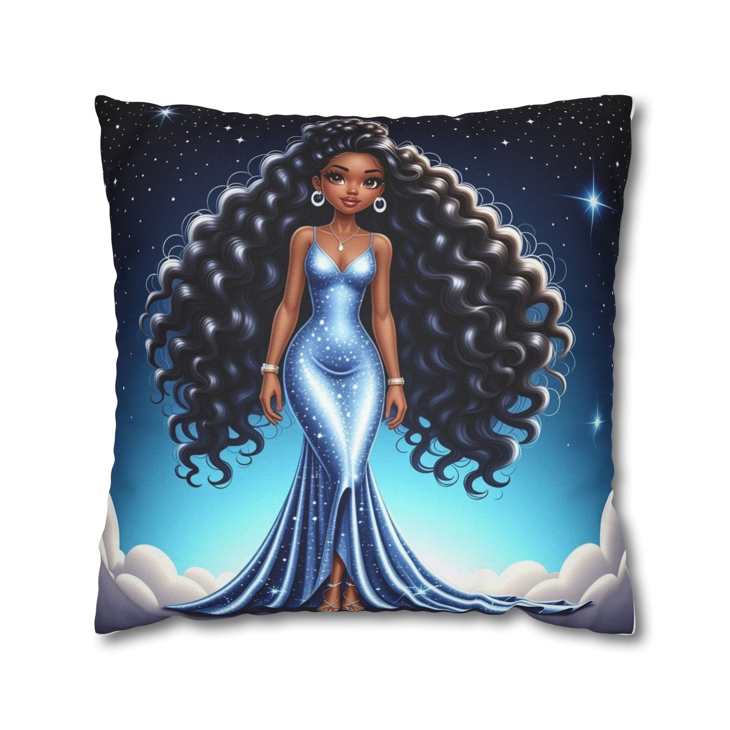 Celestial Glamour Decorative Pillowcase | Starry Night Design