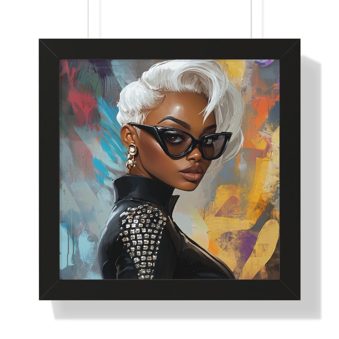Chic Framed Platinum Diva Poster - Stylish Wall Art for Trendsetters