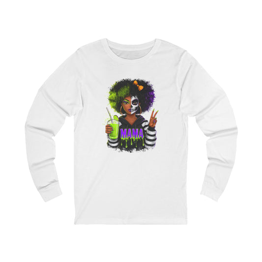 Halloween Unisex Long Sleeve Tee, Spooky Shirt, Mama Boo Halloween, Fall Fashion, Graphic T-shirt for Halloween Celebrations