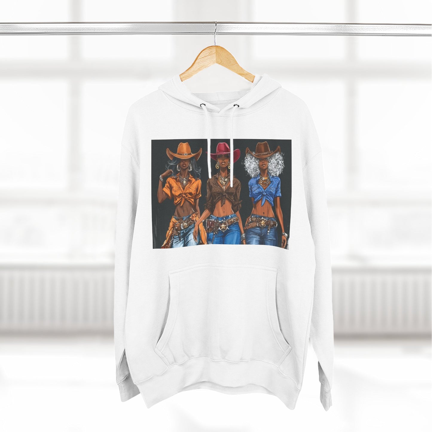 “Cowgirl Collective” Art Hoodie — Western Women Illustration Fleece Pullover