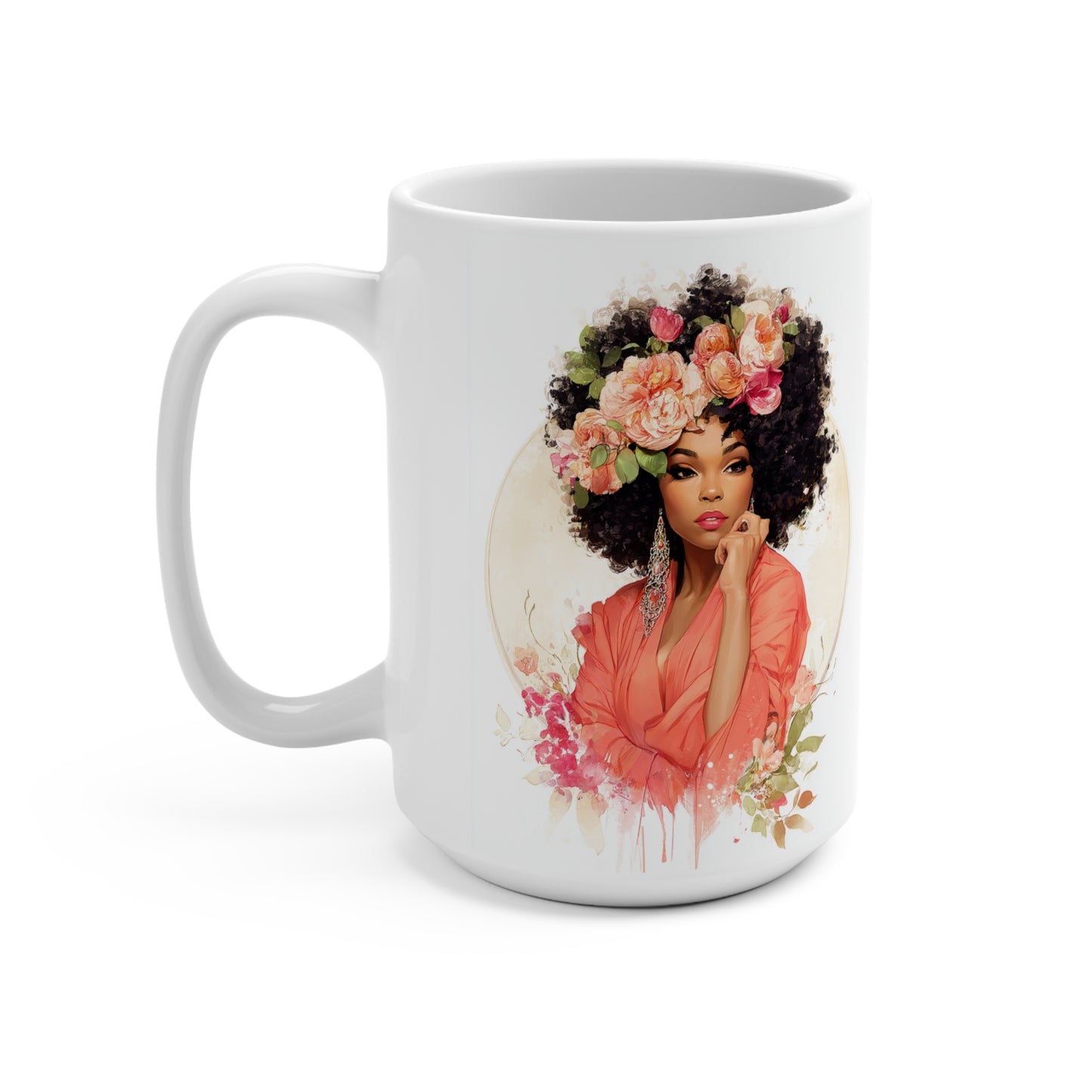 Inspirational Mom Mug - 15oz Coffee Cup with Floral Design & Heartfelt Quote