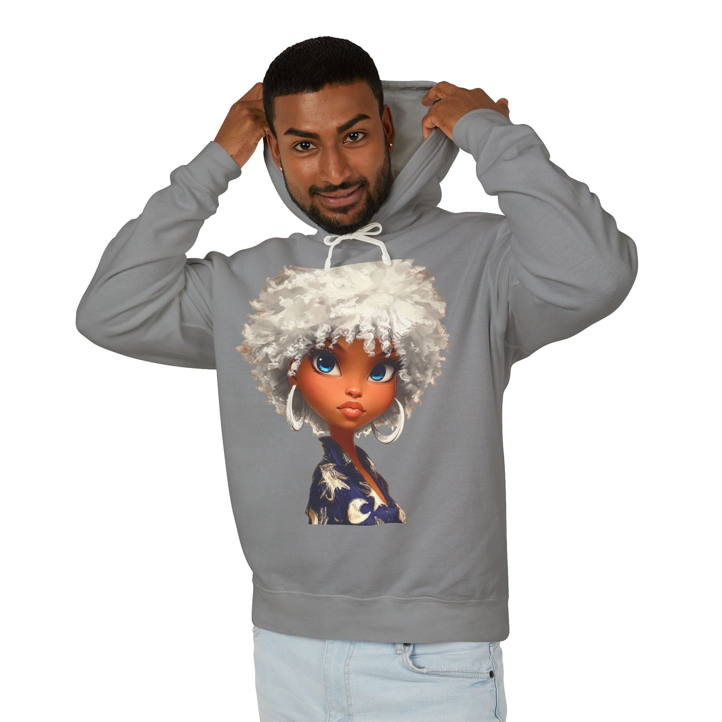 "Radiant Me" Hoodie — Cute Cartoon Portrait Graphic Sweatshirt