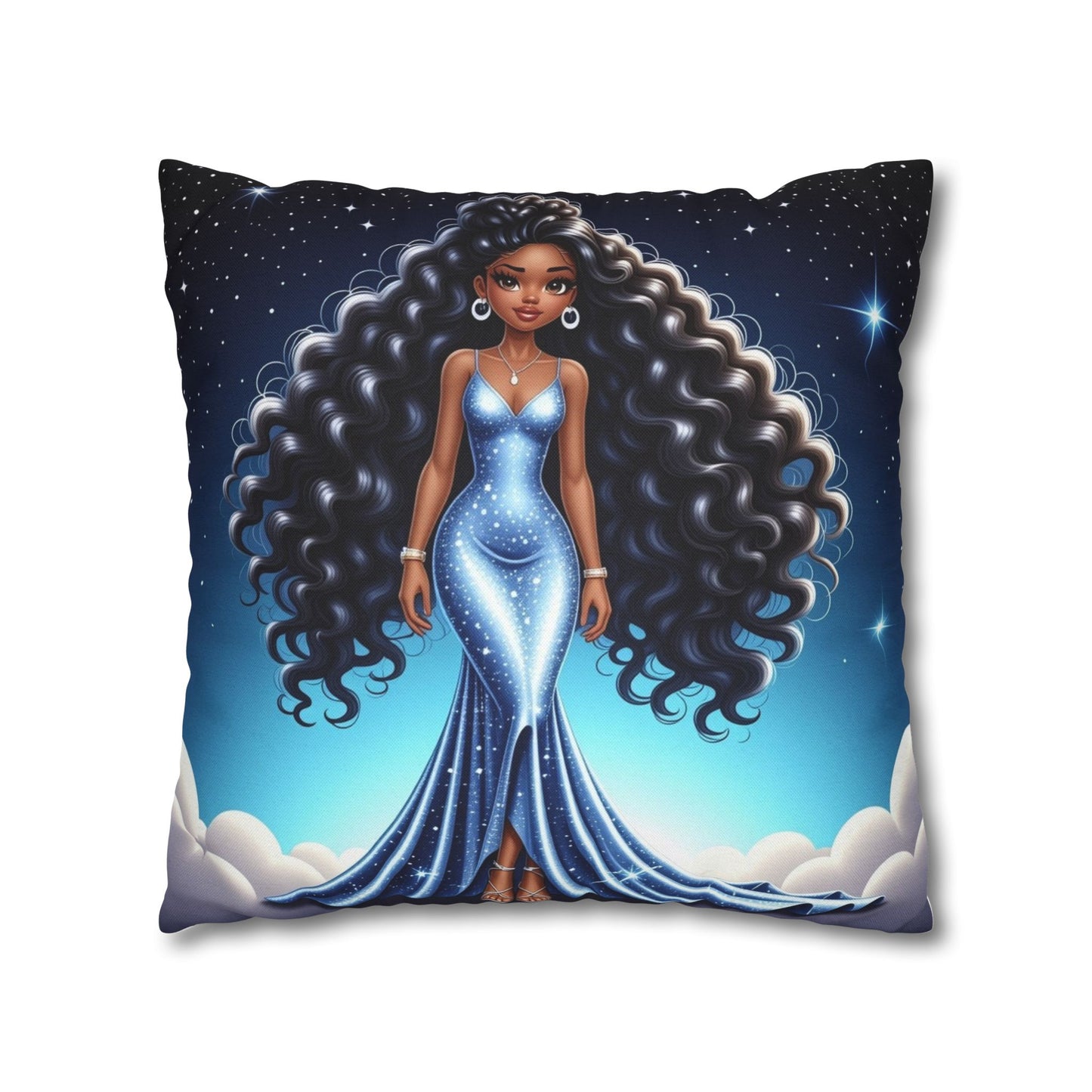 Celestial Glamour Decorative Pillowcase | Starry Night Design