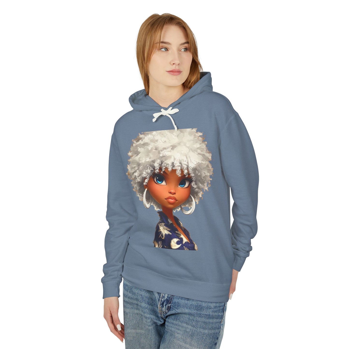 "Radiant Me" Hoodie — Cute Cartoon Portrait Graphic Sweatshirt