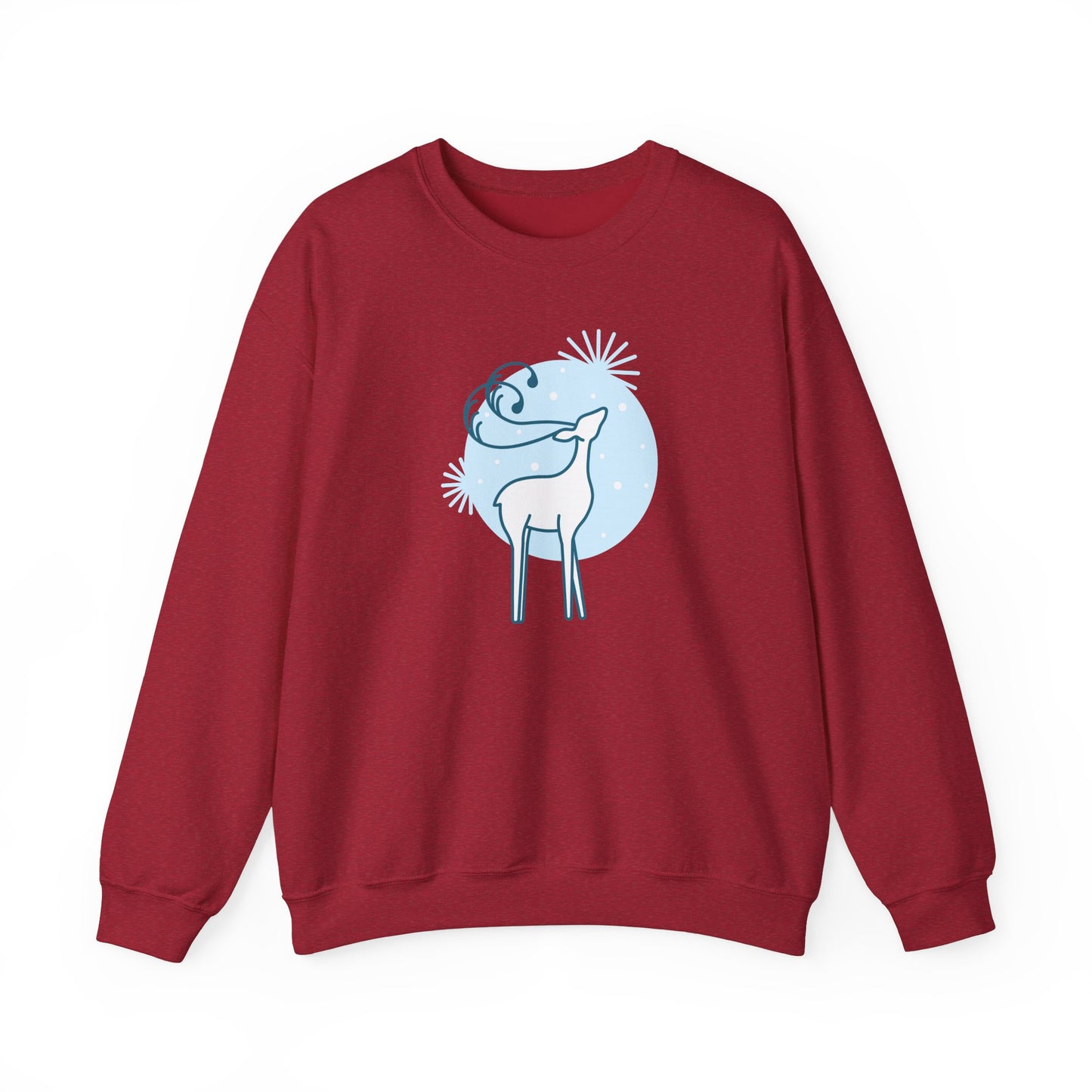 Christmas Reindeer Art Crewneck Sweatshirt