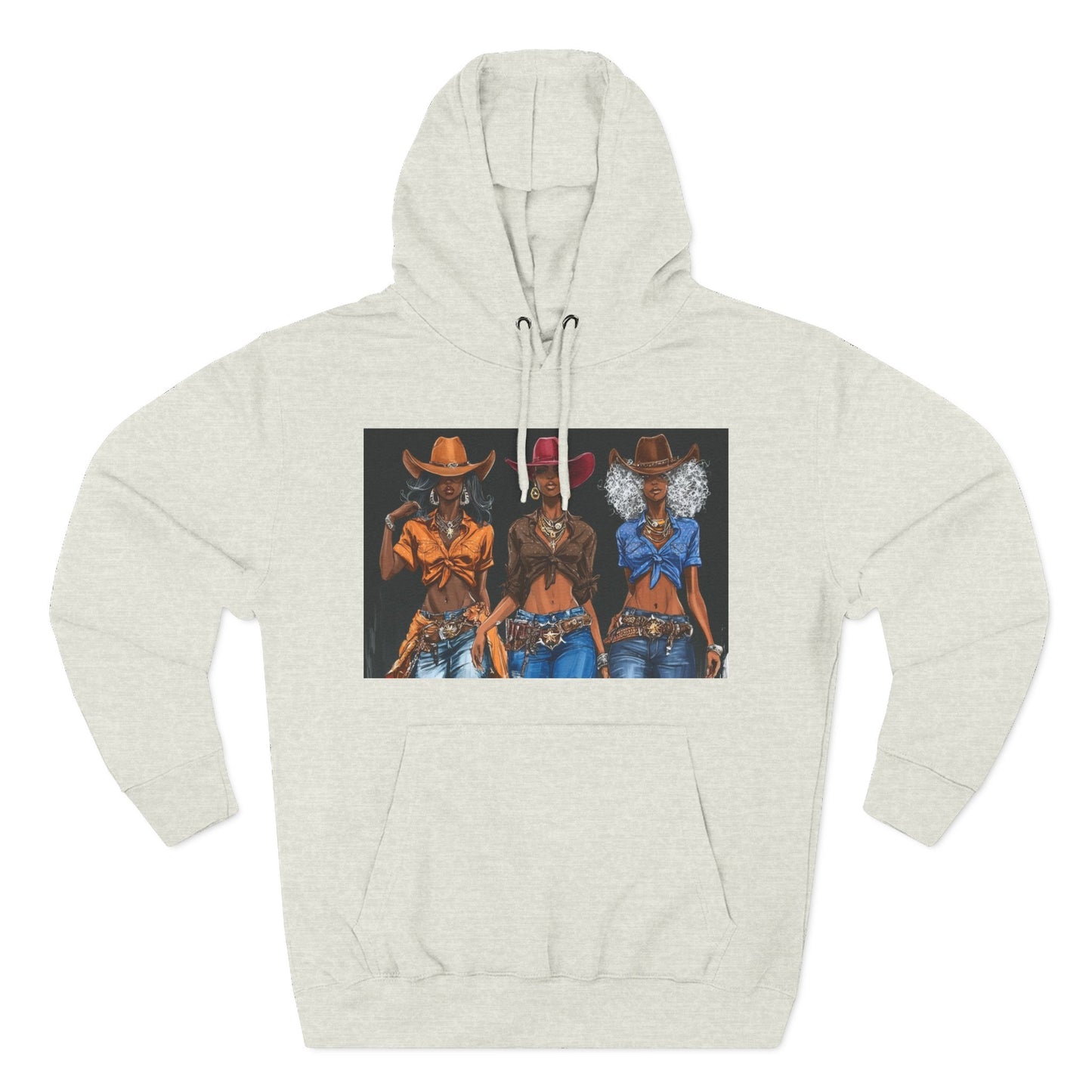 “Cowgirl Collective” Art Hoodie — Western Women Illustration Fleece Pullover