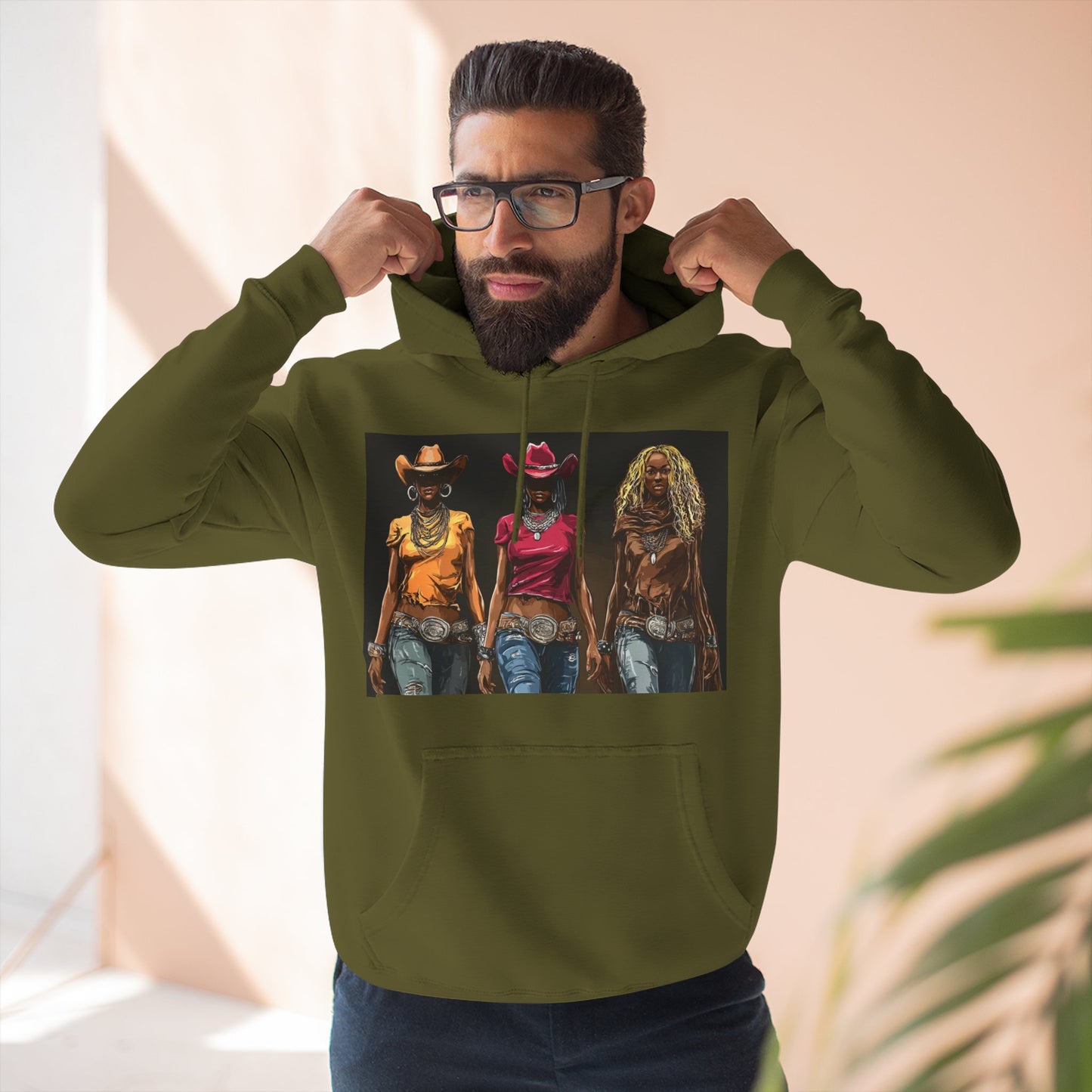 “Western Reign” Hoodie — Edgy Cowgirl Portraits Graphic Sweatshirt