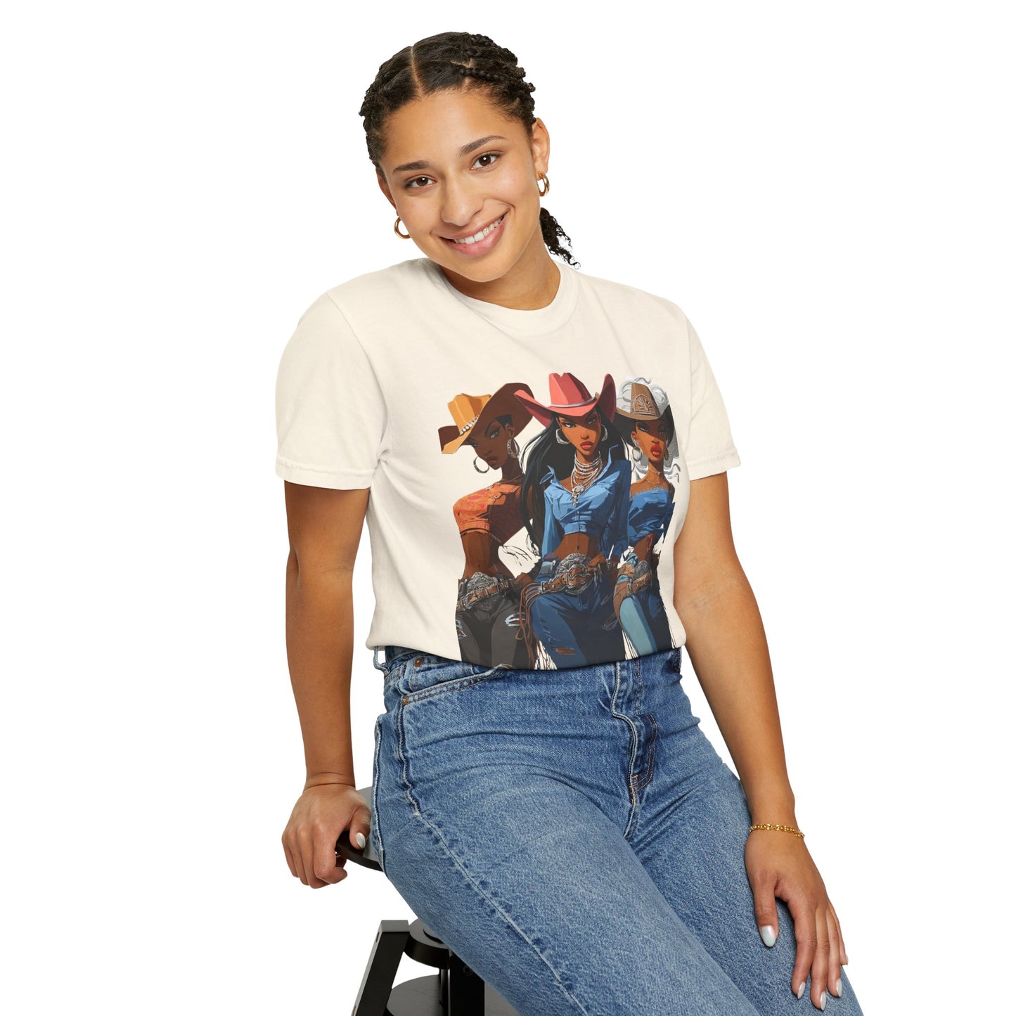 “Yeehaw & Unbothered” Trio Graphic T-Shirt – Western Rodeo Style Tee