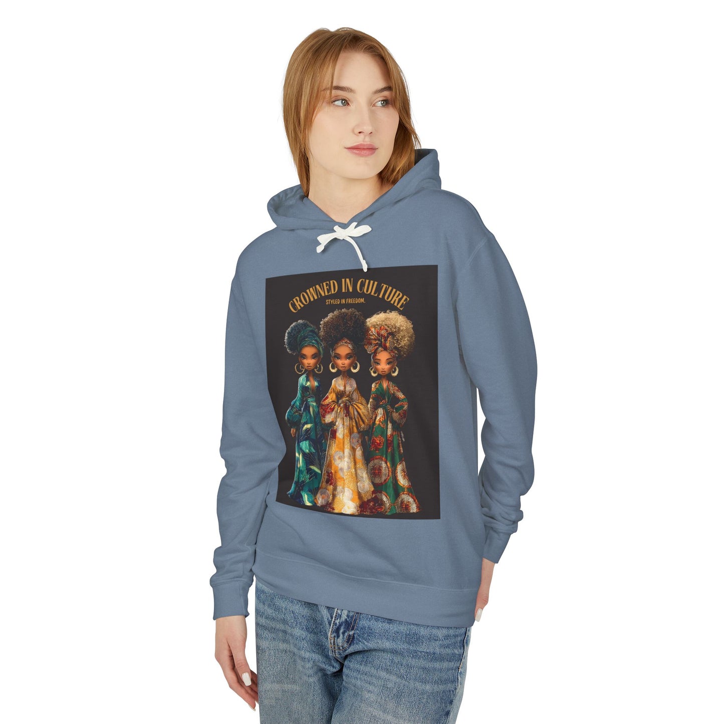 LIMITED EDITION | "Crowned In Culture” Hoodie — Artistic Afrocentric Women Graphic Sweatshirt