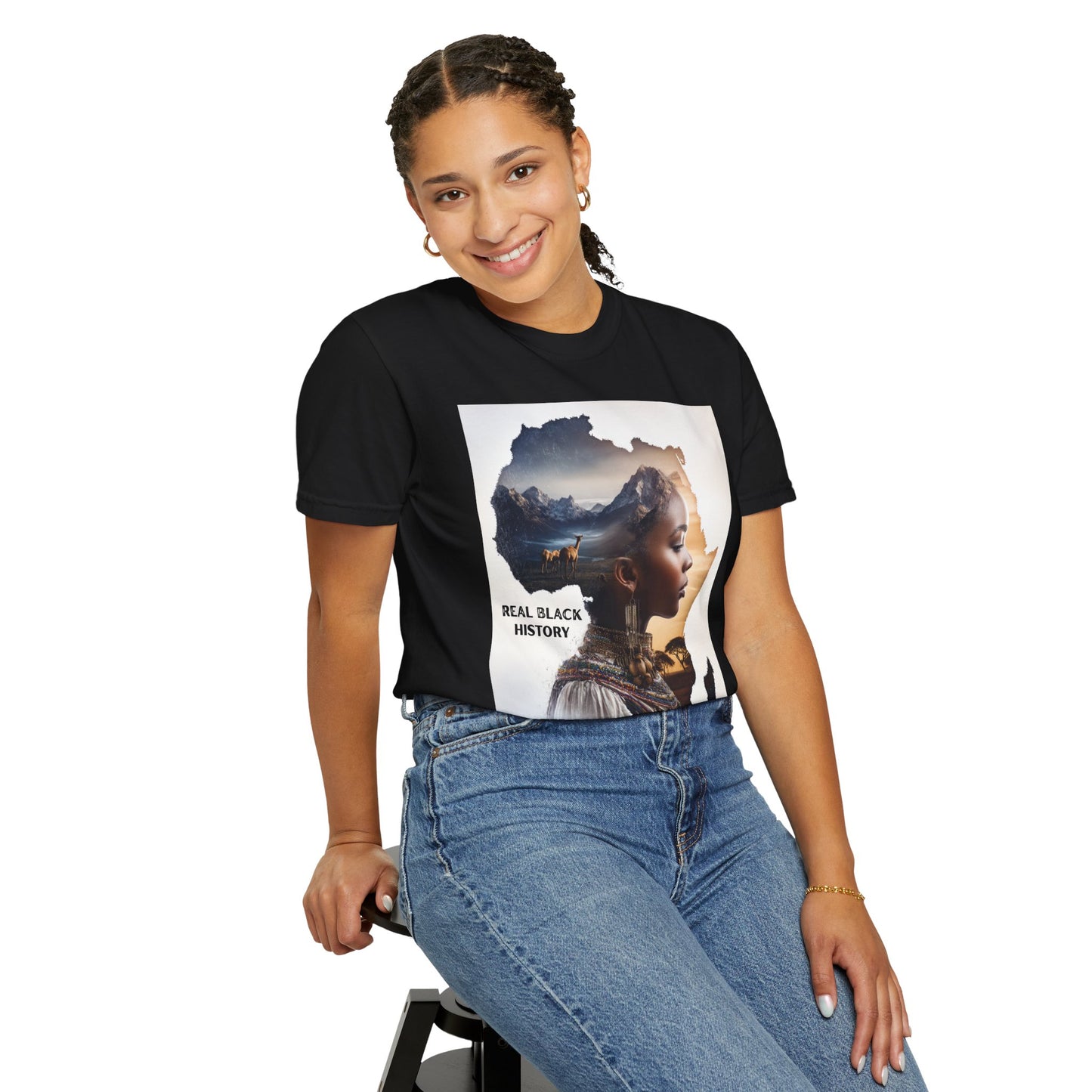 "Real Black History Started Before Slavery" African Heritage Graphic Tee