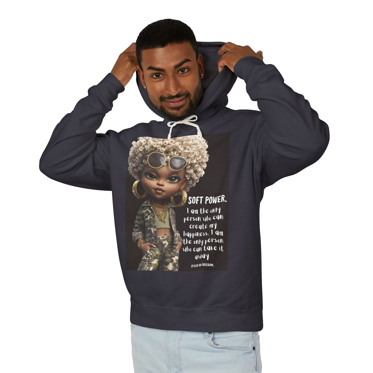 LIMITED EDITION | Camo Cool Afro Glam Doll Hoodie — Cute Street confidence