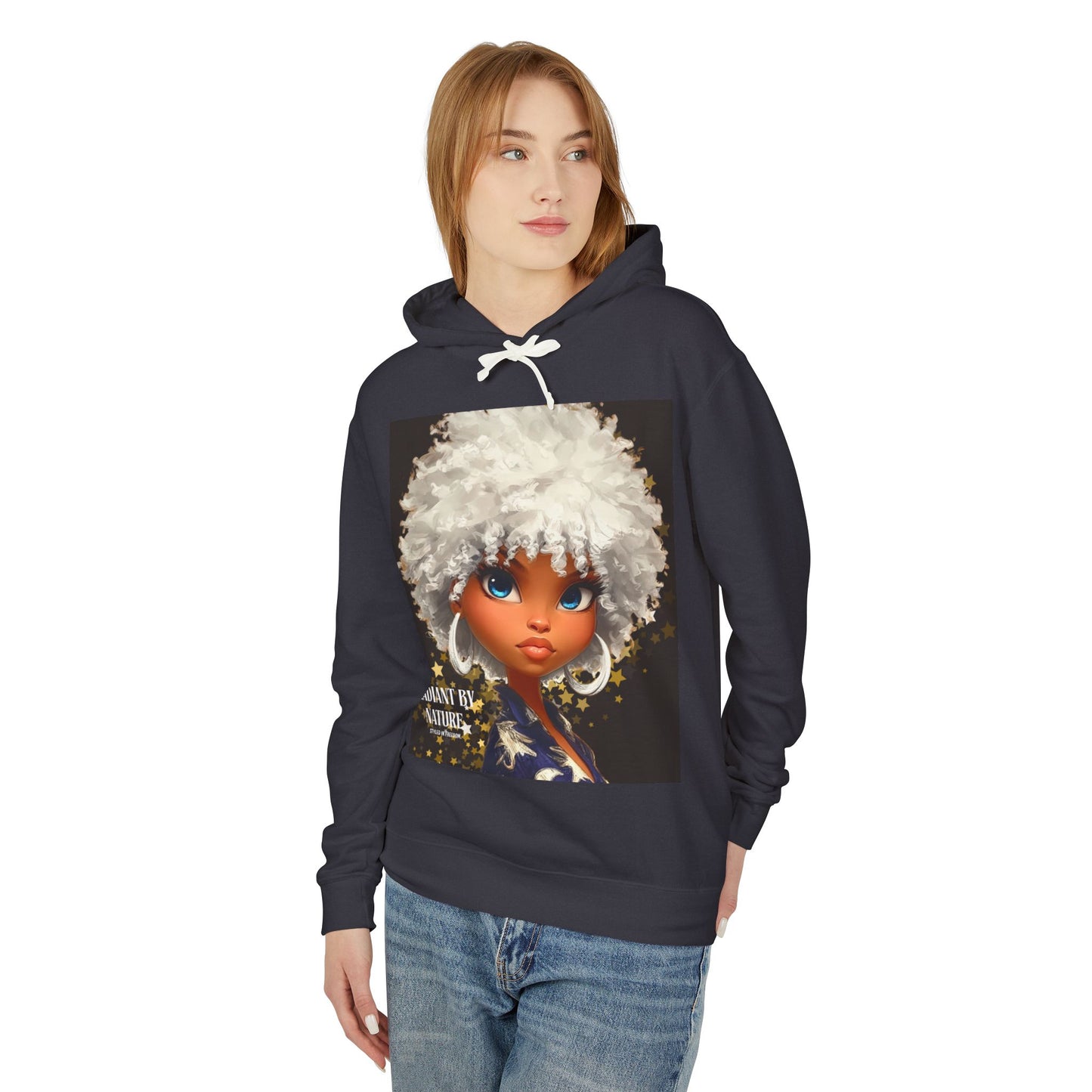 'Radiant Me' Afro Doll Portrait Hooded Sweatshirt