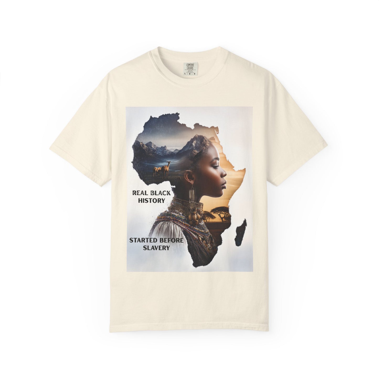 "Real Black History Started Before Slavery" African Heritage Graphic Tee