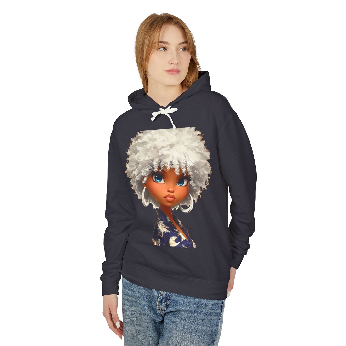 "Radiant Me" Hoodie — Cute Cartoon Portrait Graphic Sweatshirt