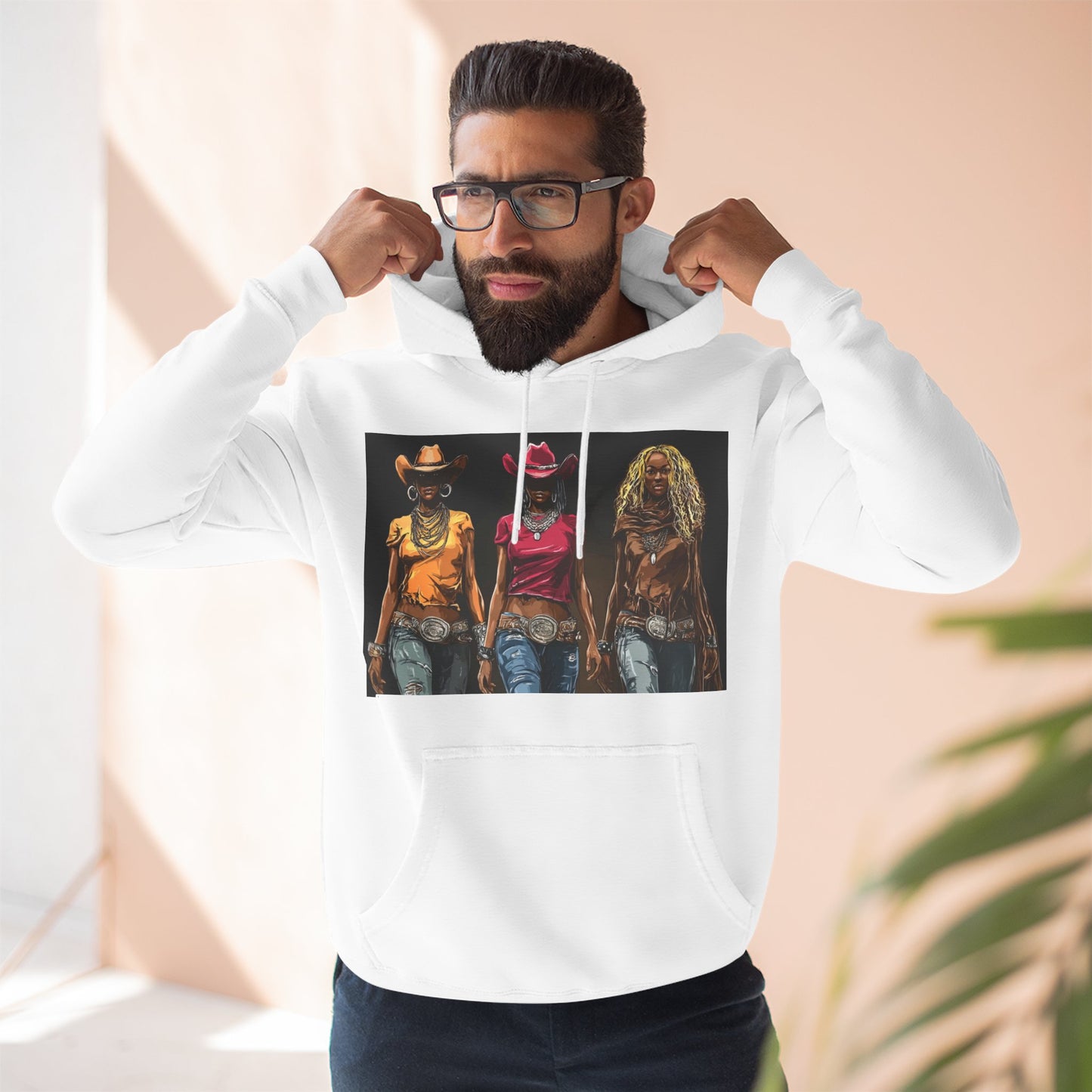 “Western Reign” Hoodie — Edgy Cowgirl Portraits Graphic Sweatshirt