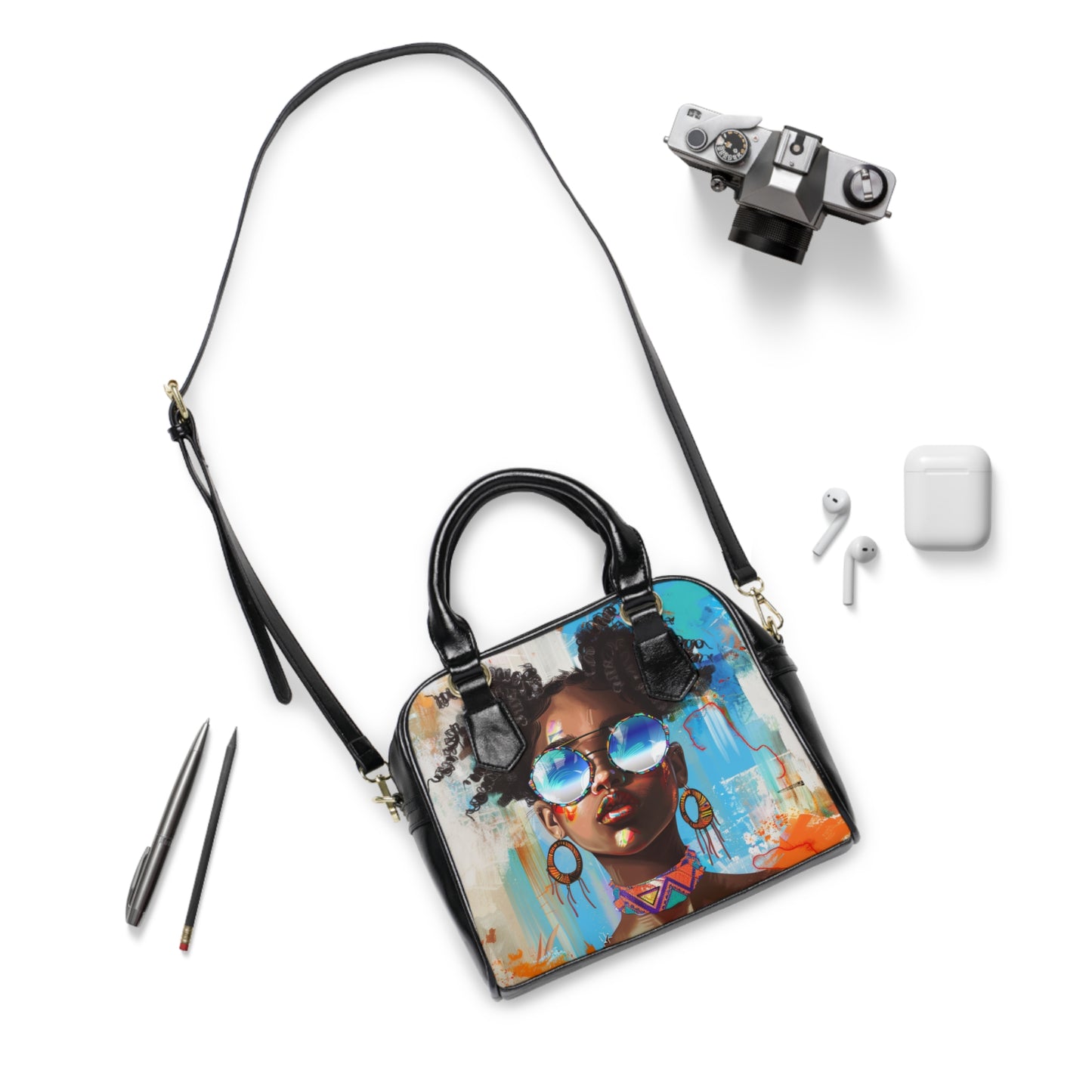 Afrocentric Portrait Shoulder Handbag