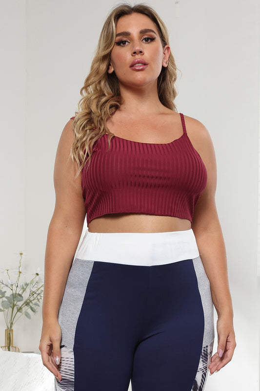 Plus Size Ribbed Spaghetti Strap Top