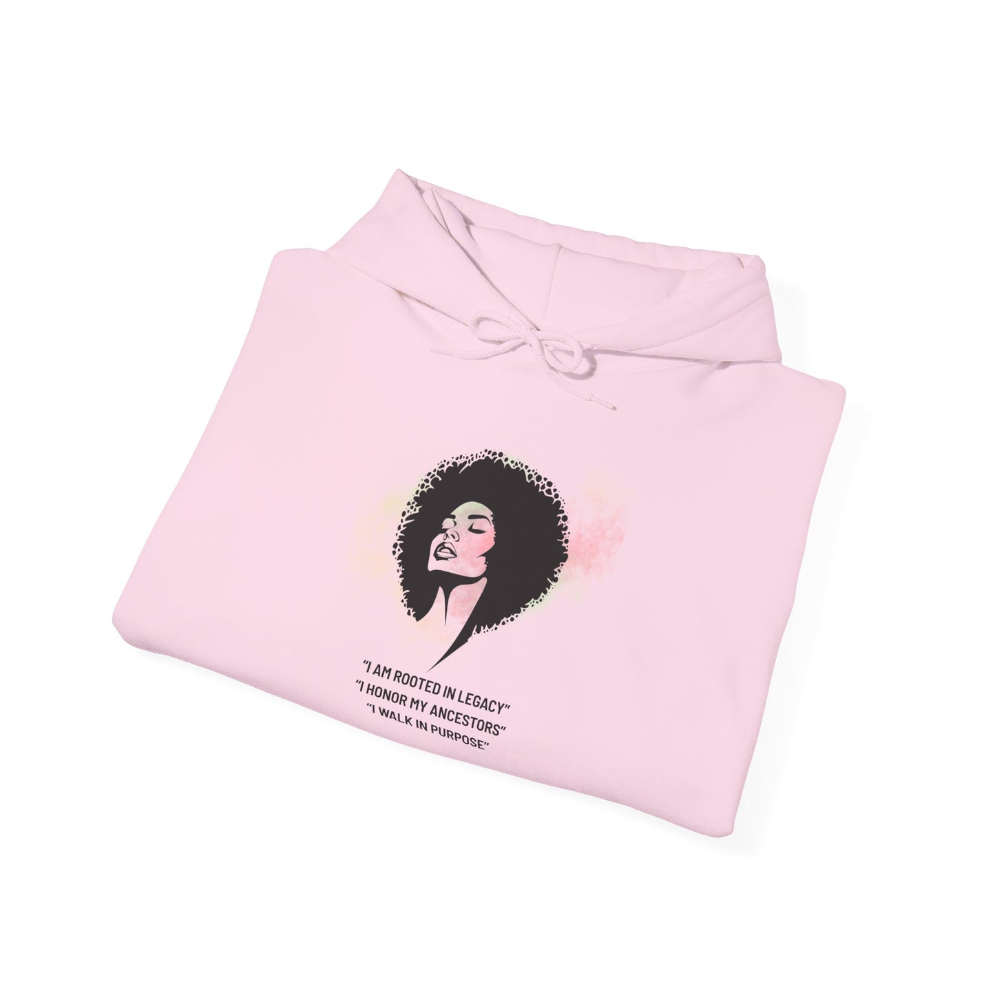 Black Girl Magic Hoodie — Afro Portrait with "I Am Worthy" Quote