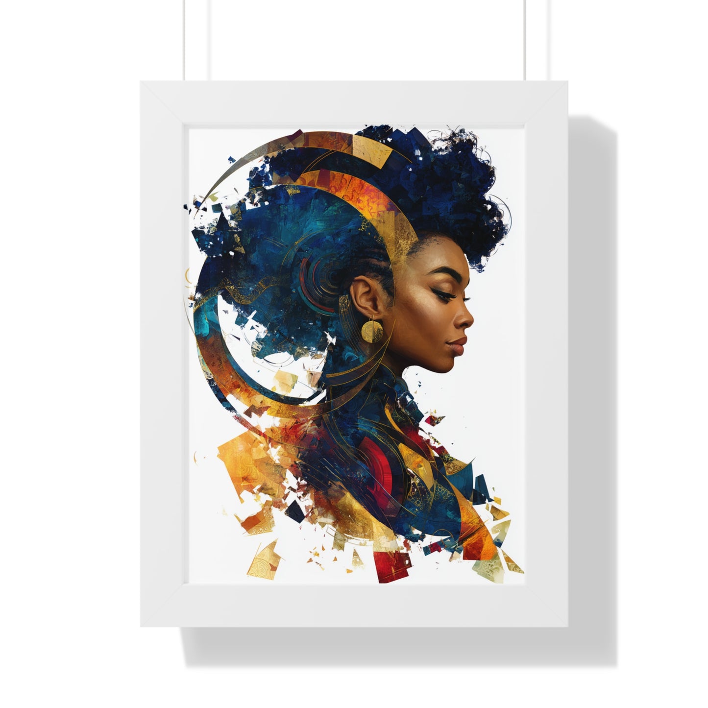 Vibrant Framed Vertical Poster - Afrocentric Art for Home Decor