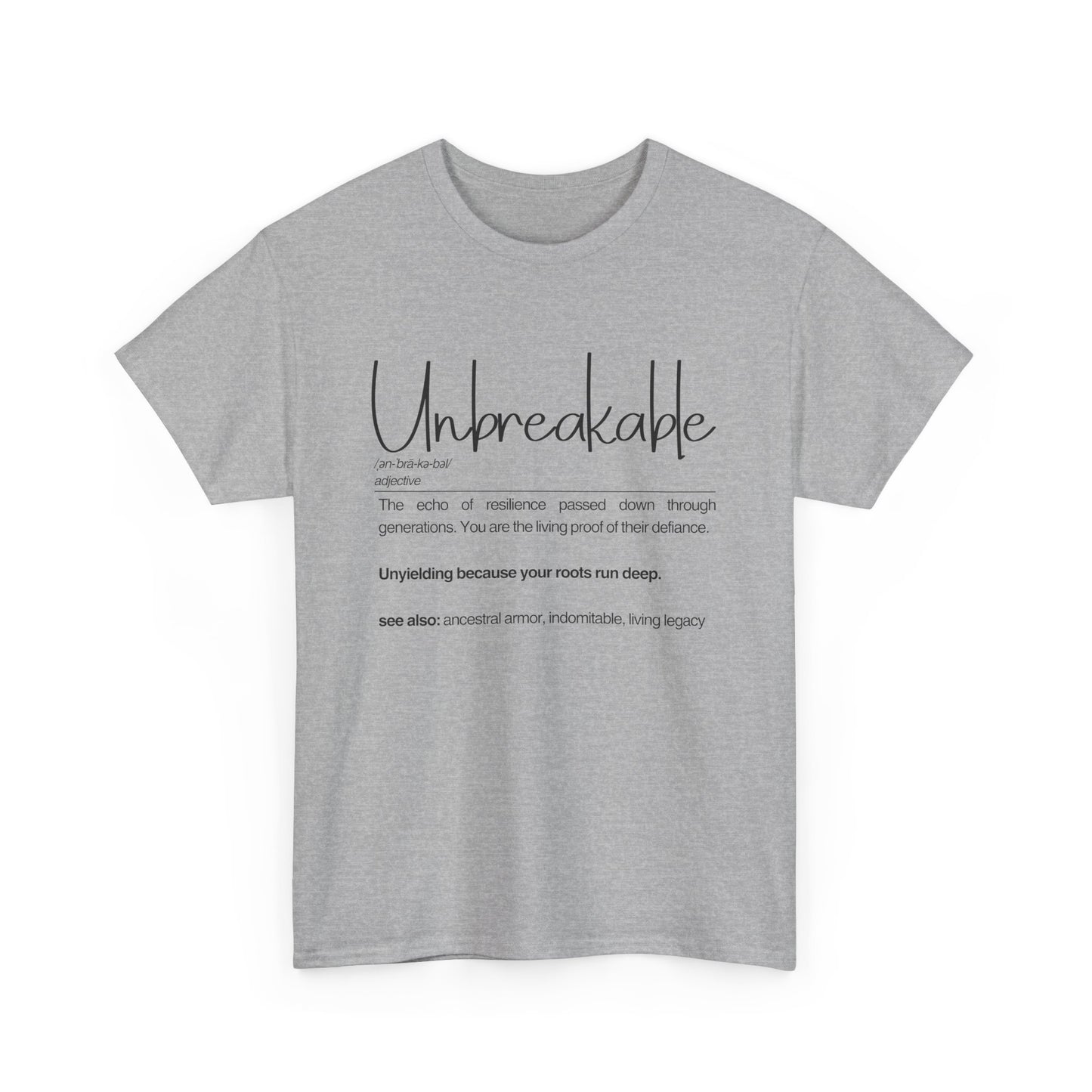 Unbreakable Message T-Shirt, Inspirational Gift, Unisex Cotton Tee, Motivational Apparel, Everyday Wear, Positive Vibes