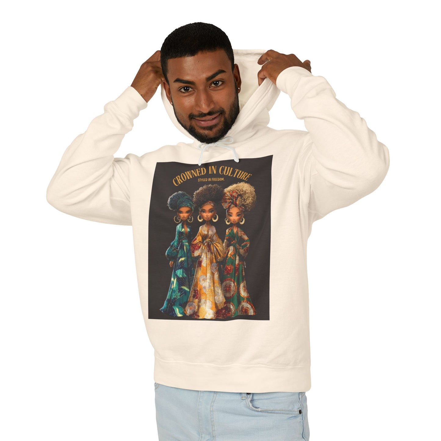 LIMITED EDITION | "Crowned In Culture” Hoodie — Artistic Afrocentric Women Graphic Sweatshirt