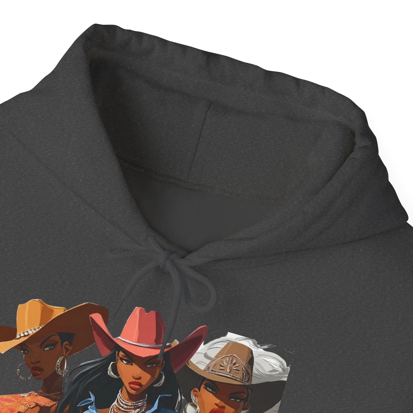 “Yeehaw & Unbothered” Trio Hoodie — Retro Western Cowgirl Graphic Sweatshirt
