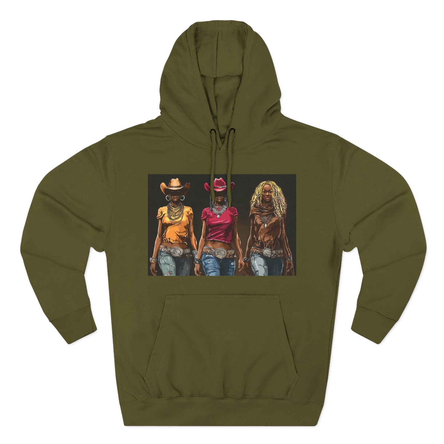 “Western Reign” Hoodie — Edgy Cowgirl Portraits Graphic Sweatshirt