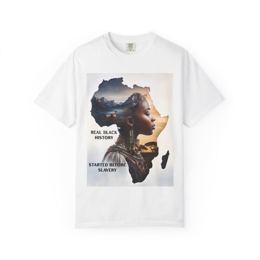 "Real Black History Started Before Slavery" African Heritage Graphic Tee