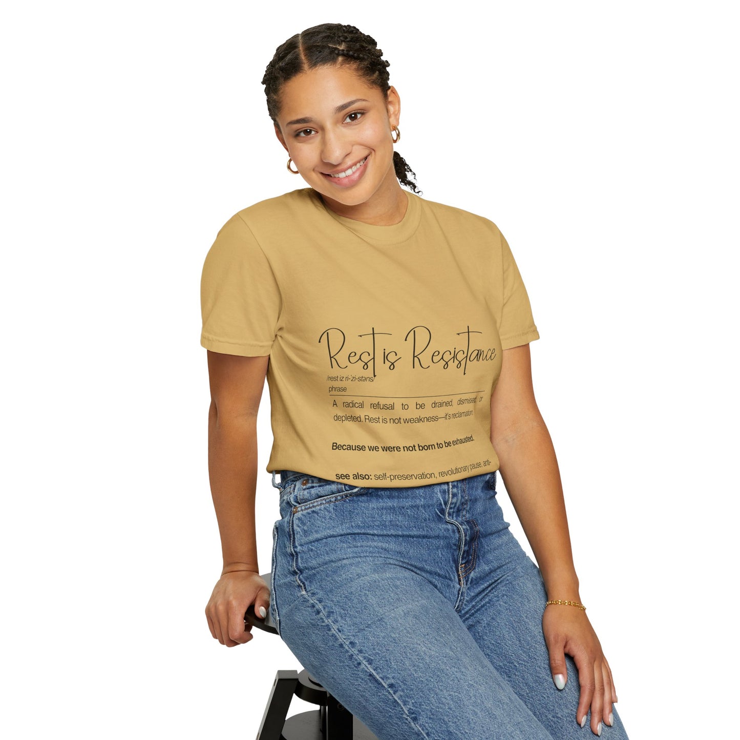 Rest is Resistance - A radical refusal to be drained, dismissed, or depleted Unisex T-Shirt, Relaxation Tee, Self-Care Shirt.