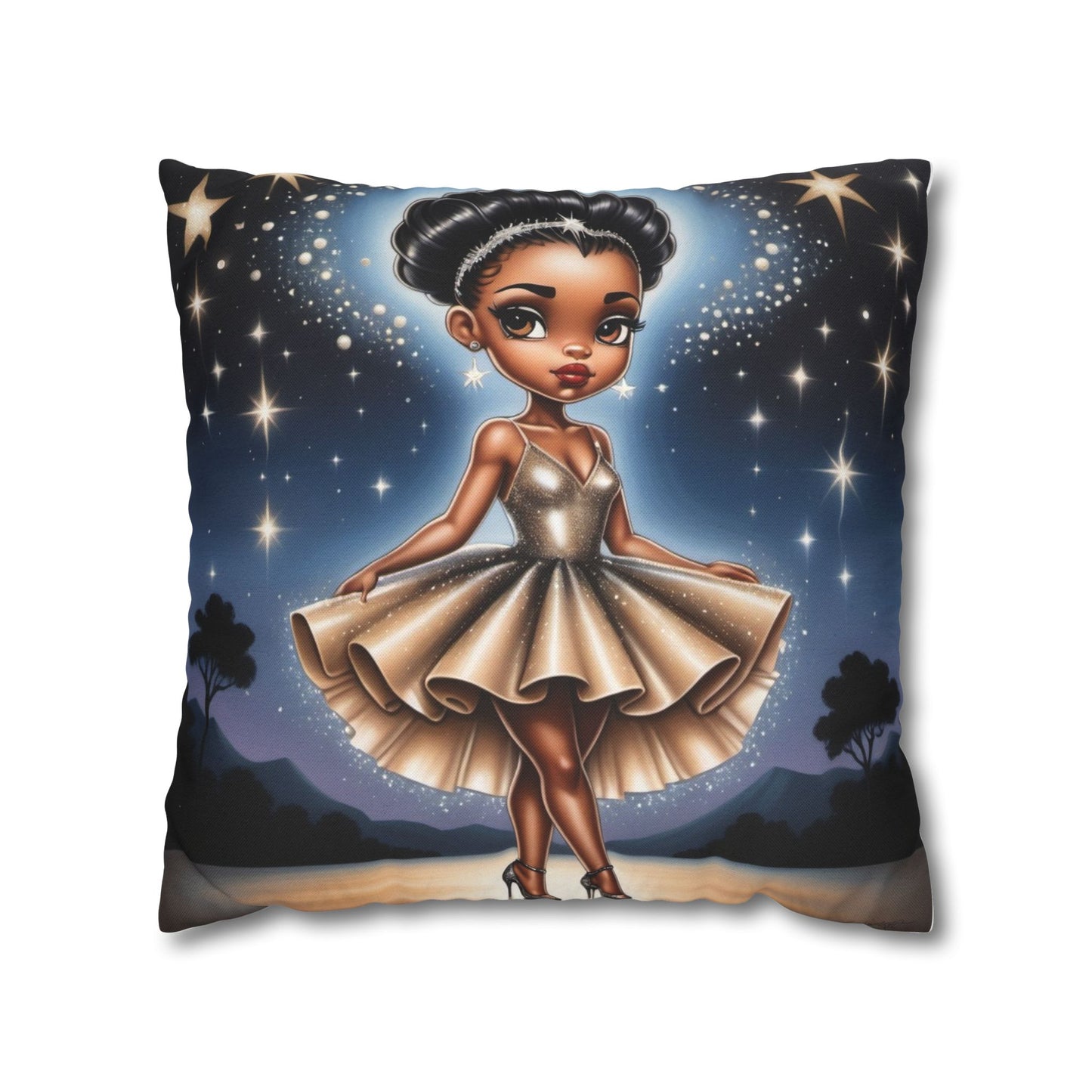 Starry Ballerina Pillowcase – Cozy Spun Polyester for Home Decor