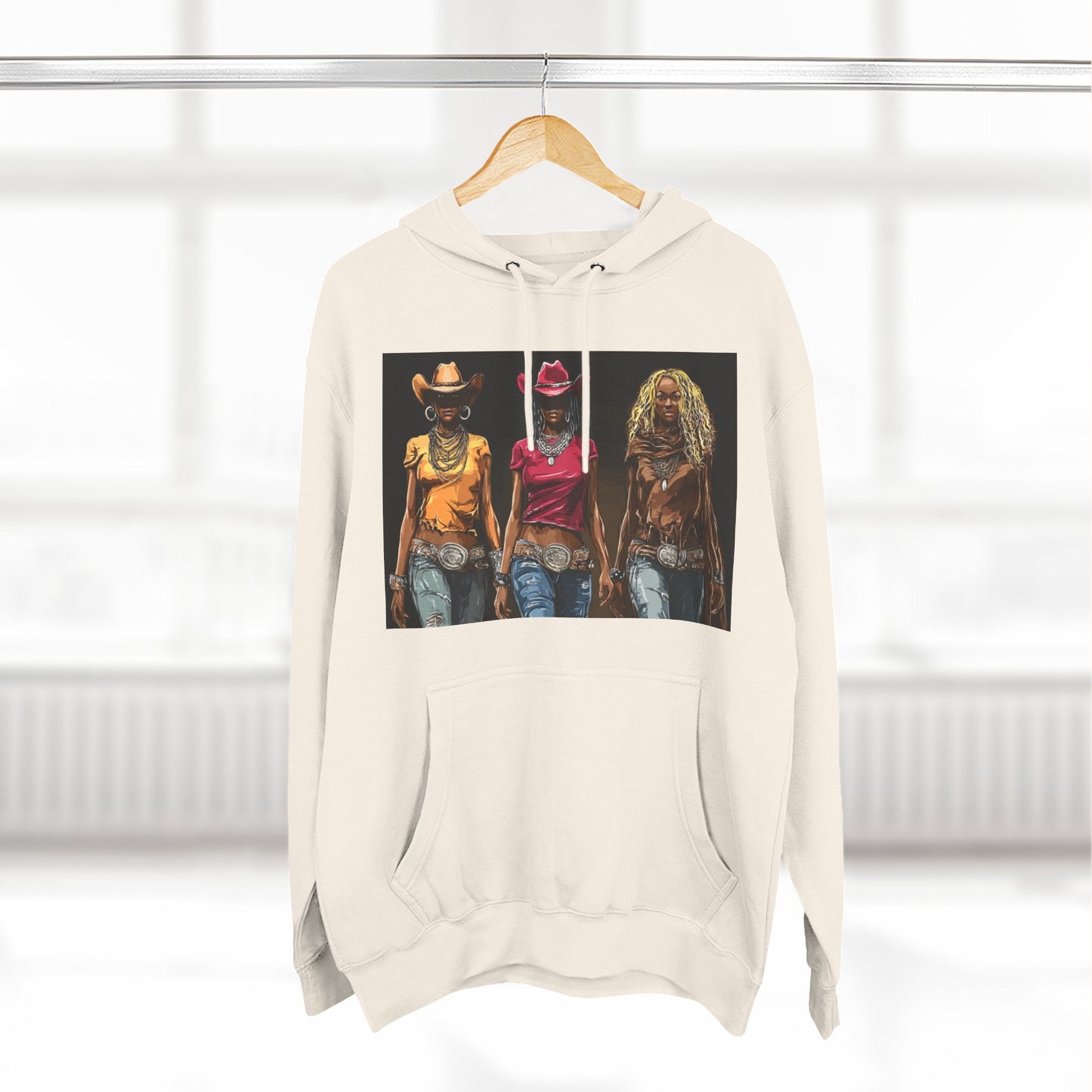 “Western Reign” Hoodie — Edgy Cowgirl Portraits Graphic Sweatshirt