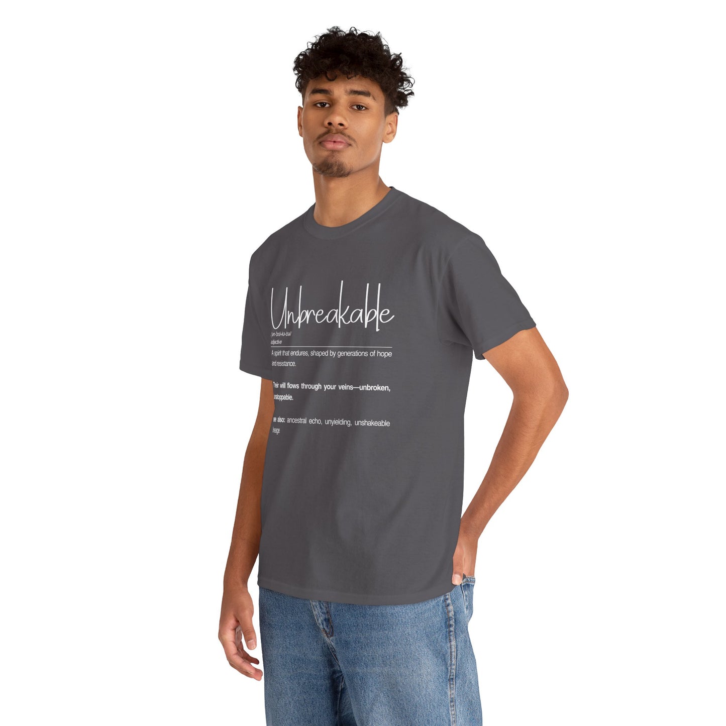Unbreakable Unisex Heavy Cotton Tee | Inspirational Shirt, Casual Wear, Gifts for Friends, Motivational Apparel, Everyday Comfort