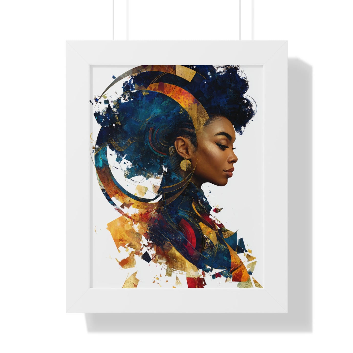 Vibrant Framed Vertical Poster - Afrocentric Art for Home Decor