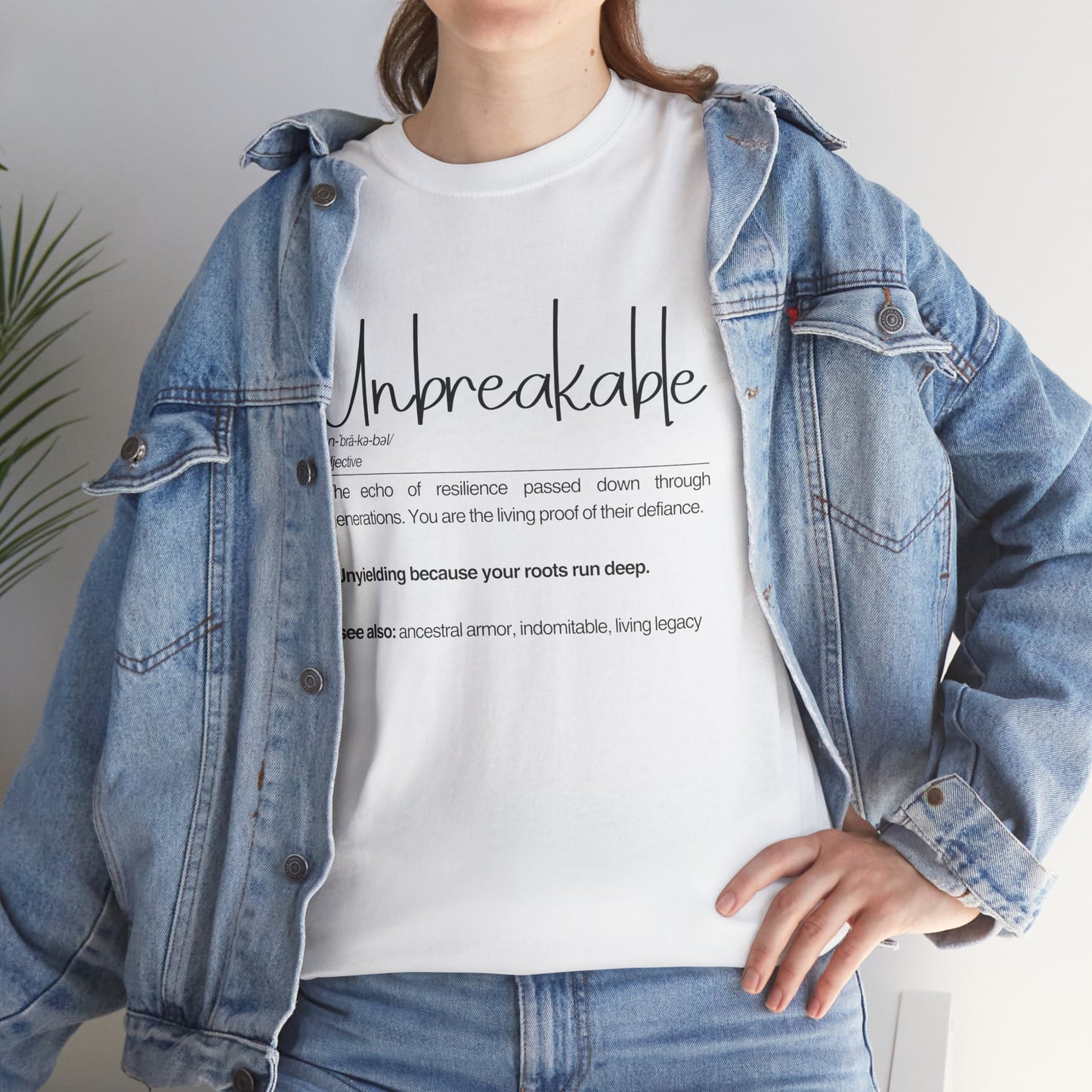 Unbreakable Message T-Shirt, Inspirational Gift, Unisex Cotton Tee, Motivational Apparel, Everyday Wear, Positive Vibes