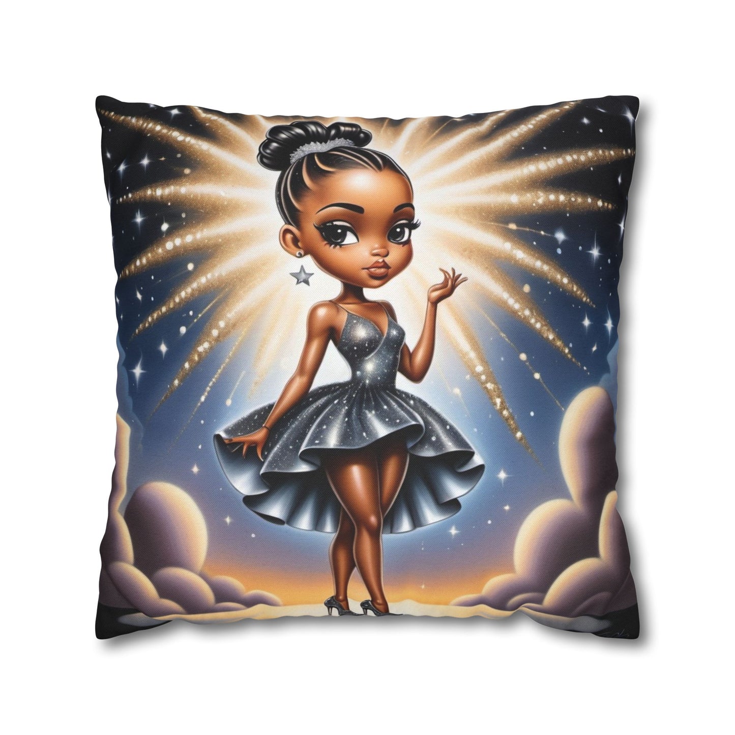 Glamorous Starlet Square Pillowcase - Chic Decor for Dreamers