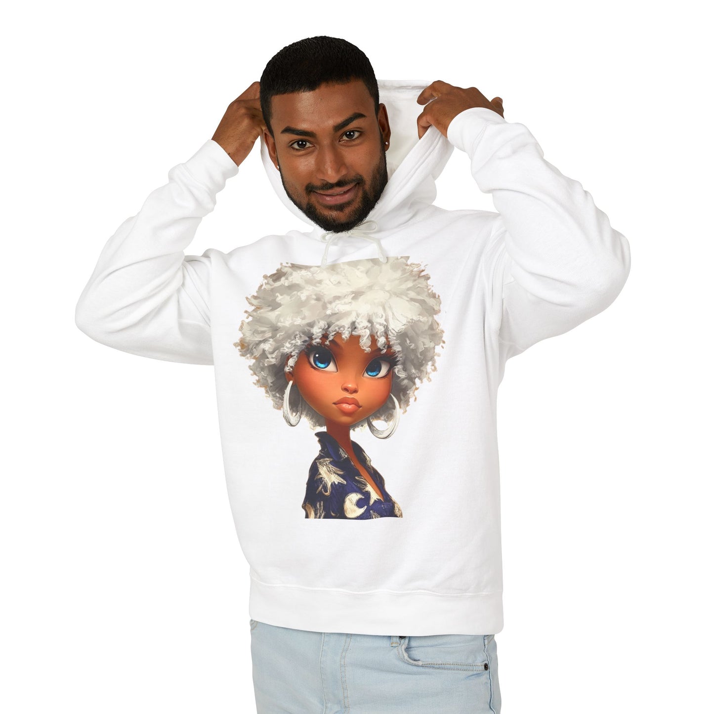 "Radiant Me" Hoodie — Cute Cartoon Portrait Graphic Sweatshirt