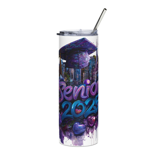 Senior 2025 Stainless Steel Tumbler – Colorful Graduation Drinkware