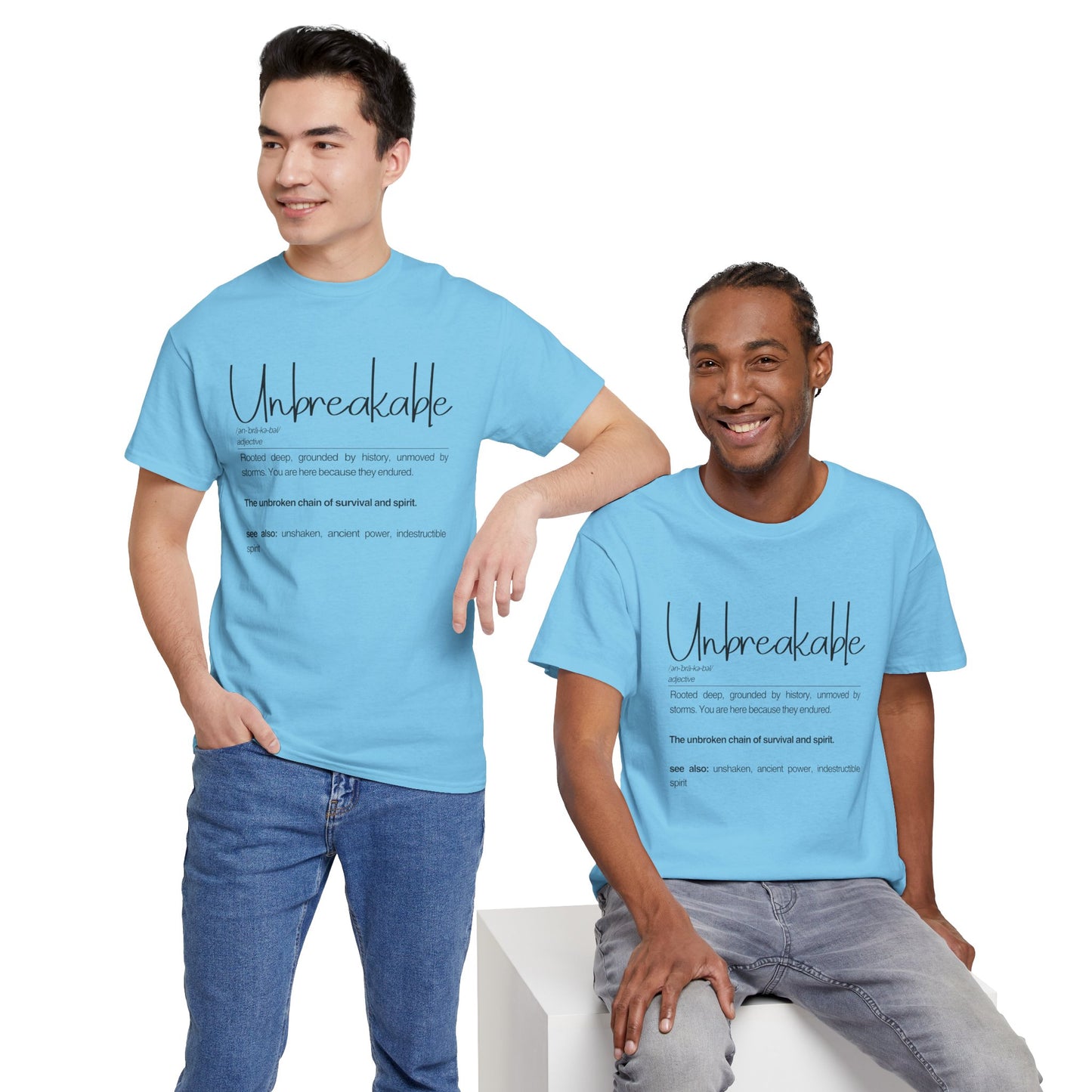 "Unbreakable" Unisex Heavy Cotton Tee - Rooted deep, Grounded by history | Casual Wear, Inspirational Gift, Everyday Comfort, Birthday Present, Motivational Apparel