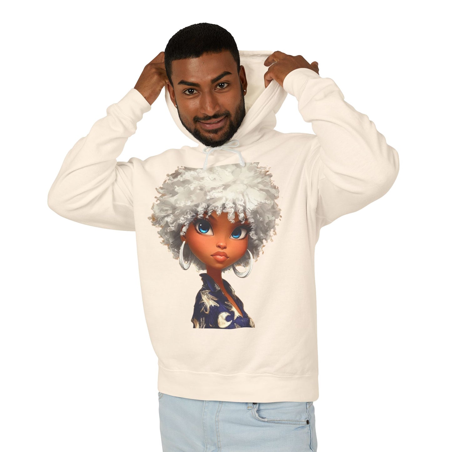 "Radiant Me" Hoodie — Cute Cartoon Portrait Graphic Sweatshirt