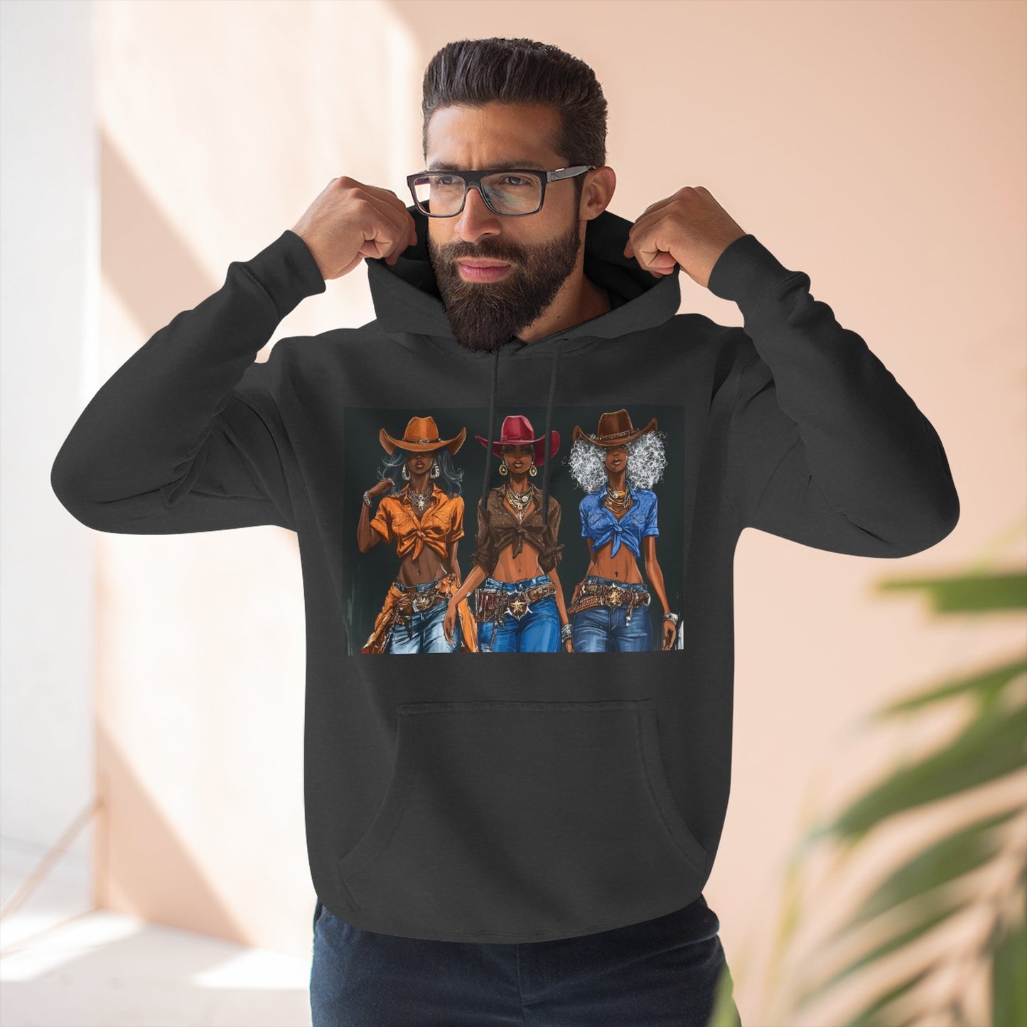 “Cowgirl Collective” Art Hoodie — Western Women Illustration Fleece Pullover