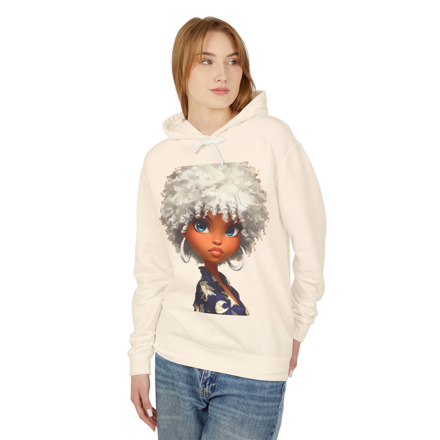"Radiant Me" Hoodie — Cute Cartoon Portrait Graphic Sweatshirt