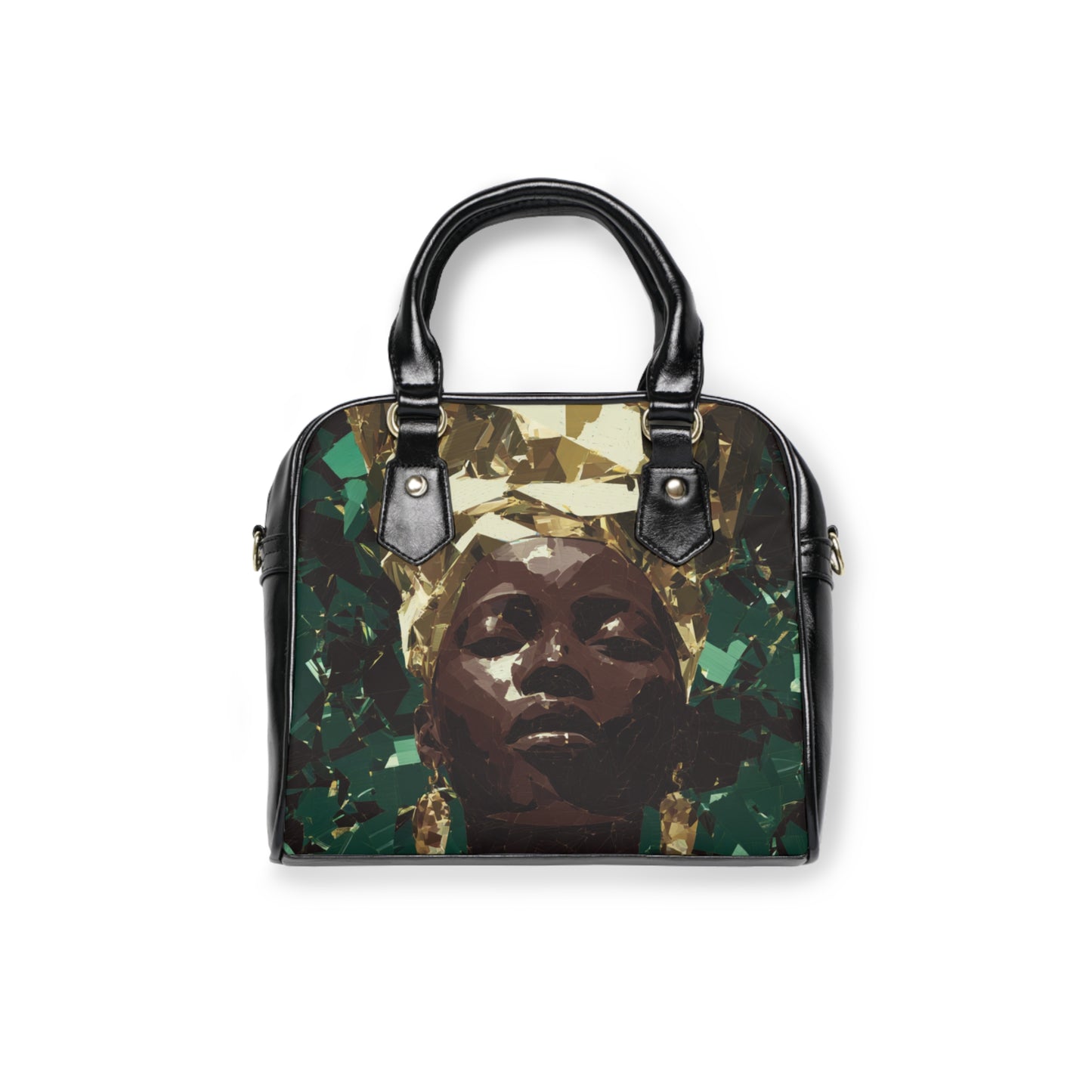 Artistic Shoulder Handbag with Empowering Design