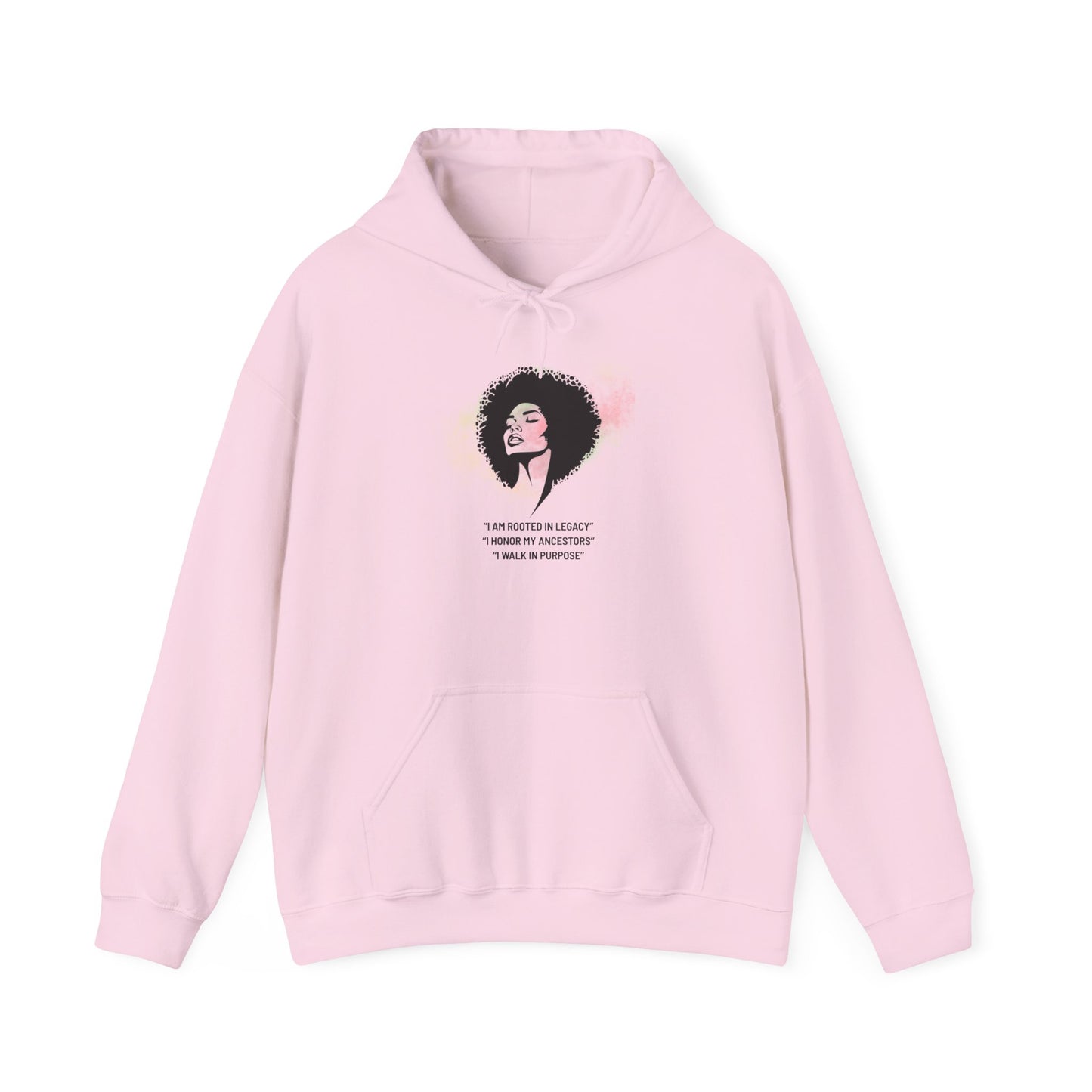 Black Girl Magic Hoodie — Afro Portrait with "I Am Worthy" Quote