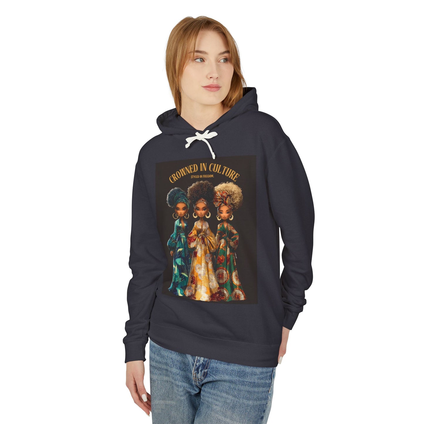 LIMITED EDITION | "Crowned In Culture” Hoodie — Artistic Afrocentric Women Graphic Sweatshirt