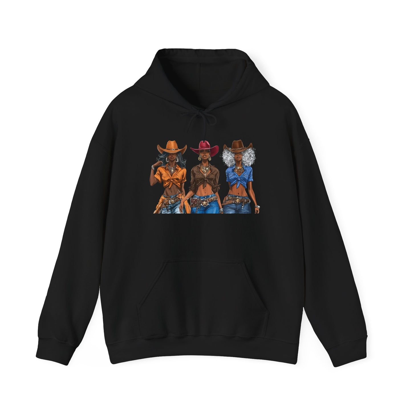 “Melanin on the Frontier” Graphic Hoodie — Western Women Rock Band Pullover