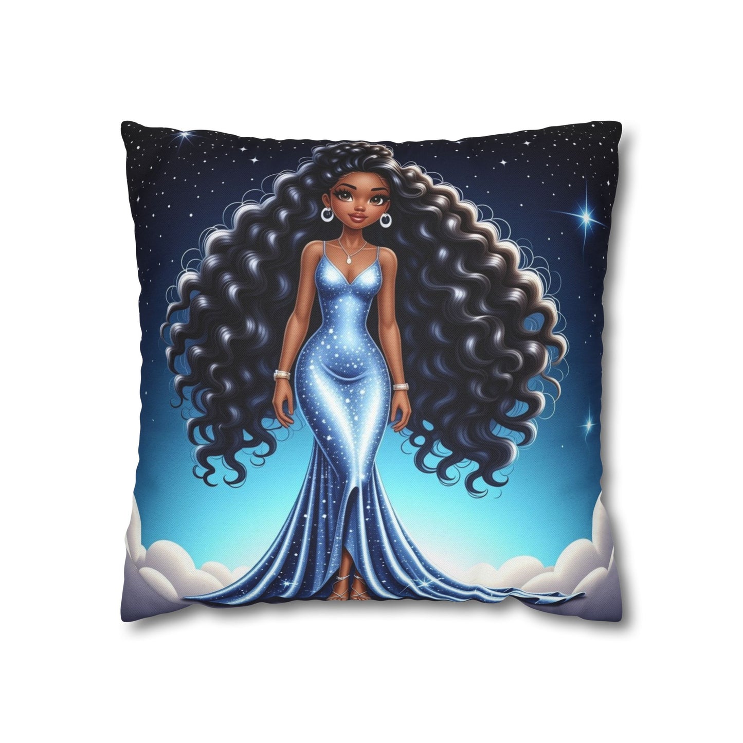 Celestial Glamour Decorative Pillowcase | Starry Night Design