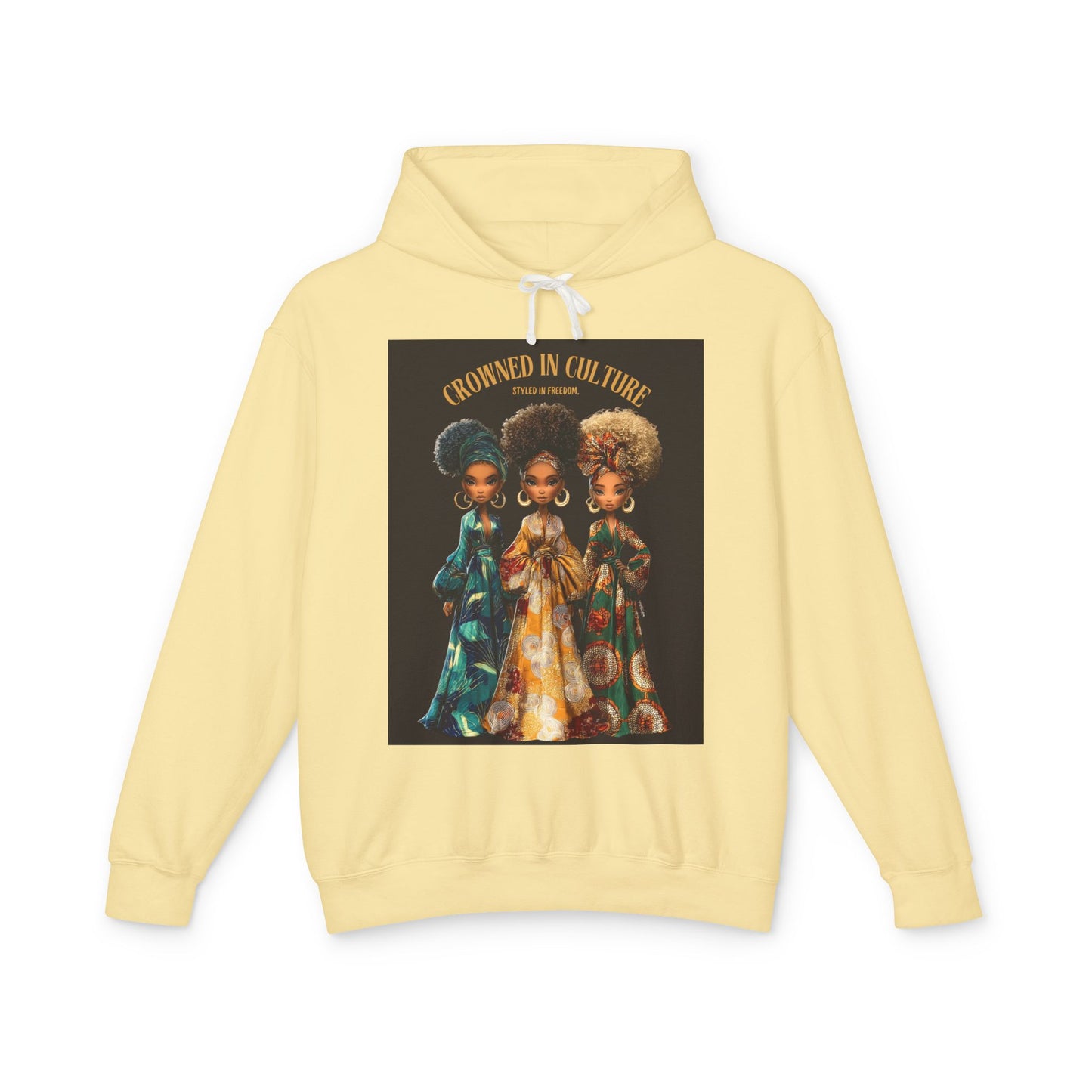 LIMITED EDITION | "Crowned In Culture” Hoodie — Artistic Afrocentric Women Graphic Sweatshirt