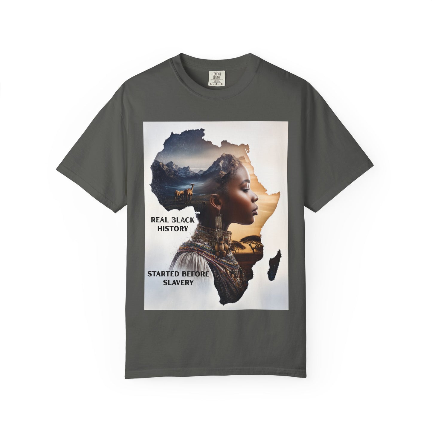 "Real Black History Started Before Slavery" African Heritage Graphic Tee